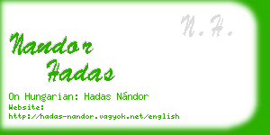nandor hadas business card